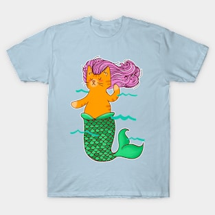 Mermaid Cat Mer Cat Catfish T-Shirt